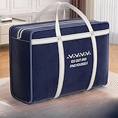 abordables Bacs, paniers à linge-Boîtes de rangement pliables grande capacité pour vêtements, style classique bleu, poignées résistantes et fermeture éclair, organisateur de rangement multifonctionnel pour placard et sous-lit pour