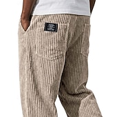 ieftine pantaloni casual-Bărbați Pantaloni Pantaloni Corduroy Pantaloni de iarnă Pantaloni casual Pantaloni largi Cordon Picior drept Culoare solidă Confort Απαλό Lungime totală Casual Zilnic În aer liber Modă Stil Clasic