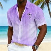 cheap Tropical Plants-Men's Coconut Tree Gradient Color Tropical Plants Summer Hawaiian Shirt Tropical Shirts Aloha Shirt Short Sleeve Hawaiian Vacation Holiday Beach Wear Summer Spring Turndown 3D Print Button Up Shirts