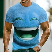 abordables Camisetas 3D-Hombre Emoticones divertidos Camiseta Manga Corta Camiseta Impresión 3D Cuello Barco Camisa Moda Exagerado Casual Diario Calle Azul Piscina Amarillo Morado Verano Primavera Ropa S M L XL XXL XXXL