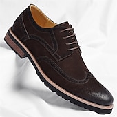 halpa Oxford-kengät-Miesten ruskeat siipikärkilliset brogue-puvunkengät, klassiset nauhalliset business-kengät, muodolliset oxfordit kypsille miehille, toimistovaatteet, häät, juhlat ja smart casual -tapahtumat