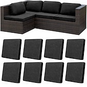 baratos Capa para Almofadas de Pátio-Conjunto de 8 capas elásticas para almofadas de pátio, capas impermeáveis de substituição para sofá externo. &amp;Capas protetoras para sofás, capas para almofadas de móveis de jardim, protetores de