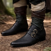 ieftine încăminte-Medieval Renascentist Încălțăminte Poulaines Pirat Elf Viching Costume de fancy Bărbați Viching Fantezie Halloween Carnaval Performanță LARP Ren Faire Adulți Încălțăminte