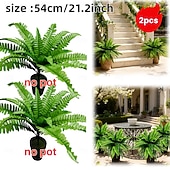 levne Umělé rostliny a zeleň-2/4 ks hustých umělých rostlin bostonské kapradiny, prémiová dekorativní umělá zeleň pro interiér i exteriér, ideální pro svatby, hotely, zahrady, nádvoří, fotografování, estetickou výzdobu pokojů a