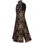 preiswerte Oberbekleidung-Mittelalterlich Renaissance Mantel Ärmellos Prinz Gentleman Edelmann Bestickt Blumen Kostüm Herren königlich Halloween Karneval Renaissance-Messe LARP Erwachsene Mantel Ganzjahres