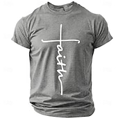  Hombre Cruz Fe Camiseta Manga Corta Camiseta Impresión 3D Cuello Barco Camisa Moda Design Sencillo Casual Diario Fiesta Rojo Verano Primavera Ropa S M L XL XXL XXXL