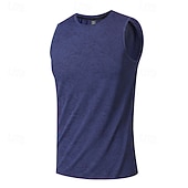 abordables Débardeurs-Homme Débardeur Gilet Sous-Vêtements T-shirt sans manches Sans manches Col ras du cou Été Printemps Uni Mode Léger Classique Séchage Rapide Salle de sport Rue Sports Bleu Blanche bleu marine T-shirt