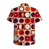  Retro / vintage Hipisowskie 1970 Koszula Krótkie rękawy Hipisowskie Geometryczny Retro Strój na bal maskowy Męskie Festiwal Muzyczny Impreza Dzienne zużycie Dla dorosłych Koszula Wiosna i lato