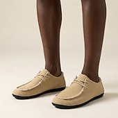 abordables Chaussures Décontractées à Lacets-Mocassins beiges en maille pour homme, à lacets, légers, respirants et confortables, parfaits pour la marche au quotidien, les voyages, la conduite, les tenues de week-end, les loisirs en plein air et un style décontracté chic.