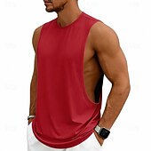 abordables Camisetas sin mangas de gimnasio-Hombre Camiseta sin mangas Chaleco Camisetas Interiores Camisa sin mangas Sin Mangas Escote Redondo Verano Primavera Plano Moda Deportivo Clásico Puro Casual Gimnasia Calle Negro Blanco Rosa Camiseta