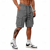 cheap Classic-Men's Tactical Cargo Cargo Shorts Shorts Casual Shorts Drawstring Pocket Elastic Waist Plain Comfort Breathable Knee Length Casual Outdoor Beach Vacation Fashion Black Navy Blue Inelastic