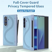 Χαμηλού Κόστους Samsung Θήκη-Phone Case For Samsung Galaxy Z Fold 7 Z Fold 6 Back Cover with Screen Protector with S Pen PU Leather