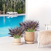 cheap Artificial Flower-10Pcs UV-Resistant Artificial Agave Plants, Vibrant Multi-Color Tall Fake Grass for Indoor/Outdoor Home Decor, All-Season Durable Plastic Greenery, Suitable for Garden, Office, Patio, Hanging Planter