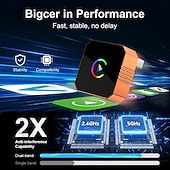 voordelige Multimedia spelers voor in de auto-2-in-1 draadloze CarPlay- en Android Auto-adapter, draadloze CarPlay-dongle voor auto's met bedrade CarPlay, stekker &amp;Speel Android Auto met draadloze adapter, snel &amp;Stabiele 5 GHz wifi, automatische