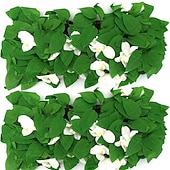 cheap Artificial Plants &amp; Greenery-Expandable Artificial Ivy And Orchid Privacy Screen Fence With Realistic Green Leaves, Durable Wood-Plastic Material, Maintenance-Free Outdoor Garden Decoration, Ideal For Patio, Balcony, Backyard