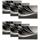 billige Placemats &amp; Coasters &amp; Trivets-retro svart-hvitt geometrisk bordløper, 100 % polyestervevd rektangulær borddekorasjon, minimalistisk abstrakt mønsterdesign, maskinvaskbar, varmebestandig