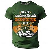 Men's Never Underestimate An Old Man With A Guitar Crossed Guitars Stars Vintage Retro Funny Humor T Shirt Tee Graphic Regular Fit Father's Day Birthday Gift Designer Clothing Apparel S M L XL XXL XXX