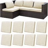 baratos Capa para Almofadas de Pátio-Conjunto de 8 capas elásticas para almofadas de pátio, capas impermeáveis de substituição para sofá externo. &amp;Capas protetoras para sofás, capas para almofadas de móveis de jardim, protetores de