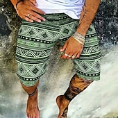 economico Retro Vintage &amp; Etica-Per uomo Azteco Motivo Geometrico Tribale Pantaloncini da tuta Shorts da Spiaggia Pantaloncini in spugna Misura del girovita medio Retrò Vintage Quotidiano Abbigliamento casual alla moda Ferie