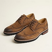 halpa Oxford-kengät-Miesten ruskeat siipikärkilliset brogue-puvunkengät, klassiset nauhalliset business-kengät, muodolliset oxfordit kypsille miehille, toimistovaatteet, häät, juhlat ja smart casual -tapahtumat