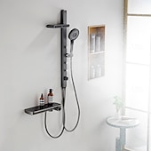 cheap Shower Faucets-Shower System Set - Multi Spray Shower Contemporary Electroplated Mount Outside Ceramic Valve Bath Shower Mixer Taps