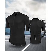 tanie Męskie koszulki-Męskie Koszulka rowerowa Jeden kolor Krótki rękaw Rower Dżersej Top z 3 tylnymi kieszeniami Odporny na UV Szybkie wysychanie Kieszeń na plecach Odvádí pot Sport Czarny Biały Czerwony Odzież