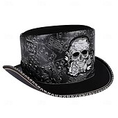 abordables Accessoires et plus-Punk &amp; Gothique Médiéval Steampunk Haut-de-forme Médecin de la peste Fleuri Crâne Déguisement Homme Fantaisie Halloween Carnaval Performance LARP Foire de la Renaissance Adulte Chapeau