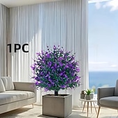 tanie Sztuczne kwiaty-20-calowe sztuczne paliki do topiary z lawendą, fioletowe, do dekoracji ogrodu &amp;trawnik, wytrzymały plastik, odporny na blaknięcie, dekoracja na cały sezon