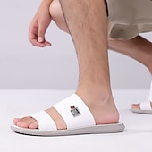 cheap Casual Sandals-Men's Brown Textured Slide Sandals, Open-Toe Comfort Slip-On Sandals, Relaxed Casual Style for Men, Great for Beach Holidays, Resort Wear and Summer Daily Use