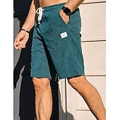 economico Pantaloncini casual-Per uomo Shorts Shorts da Spiaggia Pantaloncini casual Pantaloncini di velluto a coste Tasca Elastico in vita Semplice Comodità Traspirante Lunghezza al ginocchio All'aperto Spiaggia Vacanza Vacanza