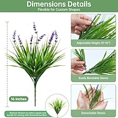 voordelige Kunstbloemen-15 bundels UV-bestendige, kleurechte kunstplanten voor buiten &amp;bloemen, in hoogte verstelbare nep-lavendelbloemen voor binnen &amp;Buitendecoratie voor tuin, terras, pad, hangende plantenbak, veranda