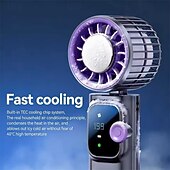 お買い得  携帯扇風機-冷風を送るハンディファン、199段階の風量調節が可能なポータブルミニファン（LEDディスプレイ付き）、折りたたみ式USB充電式小型ファン（旅行、スポーツ、キャンプに最適）、高速パーソナル冷却