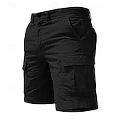 economico Classico-Per uomo Carico tattico Pantaloncini cargo Shorts Pantaloncini casual Tasca Semplice Sopra il ginocchio Casuale All'aperto Abbigliamento casual alla moda Moda Streetwear Cáqui Escuro Nero Inelastico