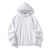 abordables Outdoor Jackets-Men's Women's Unisex Hiking Jacket Hiking Windbreaker Spring &amp; Summer Outdoor Sunscreen UPF50+ Quick Dry Lightweight Hoodie Raincoat Lightweight Jacket Blue White Gray