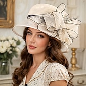 cheap Fascinators &amp; Hats-1950s Retro Vintage Derby Hat Church Hat Kentucky Derby Hat Gentlewoman Noblewoman Women's Valentine's Day Derby Ascot Horse Racing Festival Adults' Hat Spring &amp; Summer