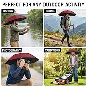 baratos Recreação ao Ar Livre-Chapéu de sol dobrável para atividades ao ar livre, leve e portátil, estilo guarda-chuva, acessório multifuncional para pesca, jardinagem, caminhadas e fotografia. &amp;trabalho diário ao ar livre