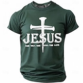  Hombre Jesús Camiseta Manga Corta Camiseta Impresión 3D Cuello Barco Camisa Moda Design Sencillo Casual Diario Fiesta Rojo Verano Primavera Ropa S M L XL XXL XXXL