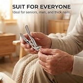 זול טיפול אישי ובריאות-קוצץ ציפורניים לגיל הזהב, קוצץ ציפורניים עם ידית ארוכה וזוויתית נגד החלקה לציפורניים עבות, קוצץ ציפורניים עם לסת רחבה ותופס לציפורניים עבות