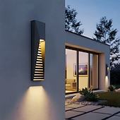 abordables appliques murales extérieures-Outdoor Wall Sconce,IP65 Modern Exterior Lighting Fixture Waterproof,  LED Outdoor Porch Lights for House Garage Patio, Black