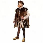abordables Conjuntos-Medieval Renacimiento Accesorios Príncipe caballero celta Disfraz Hombre Real Víspera de Todos los Santos Carnaval Mascarada Rendimiento LARP Feria Ren Adulto Disfraz