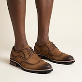 halpa Oxford-kengät-Miesten ruskeat siipikärkilliset brogue-puvunkengät, klassiset nauhalliset business-kengät, muodolliset oxfordit kypsille miehille, toimistovaatteet, häät, juhlat ja smart casual -tapahtumat