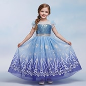 Χαμηλού Κόστους Κοστούμια για κορίτσια-Εβδομάδα Βιβλίου 2026 Βασίλισσα του Χιονιού Ψυχρός Πριγκίπισσα Έλσα Φορέματα Μανδύας Φόρεμα κορίτσι λουλουδιών Στολές Ηρώων ΜΑΣΚΕ παρτυ for Κοριτσίστικα Παιδικά