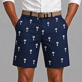 preiswerte Bedruckte Shorts-Herren Kokospalme Tropische Pflanzen Bermudashorts Freizeitshorts Kurze Golfhosen Mittlere Taille Hawaiianisch Arbeit Strand Sport im Freien Kurze Hose mit flacher Vorderseite und 4 Taschen Designer