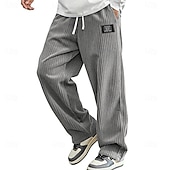 economico pantaloni casual-Per uomo Pantaloni Pantaloni in velluto a coste Pantaloni invernali Pantaloni Larghi Coulisse Elastico in vita Tinta unica Comodità Lunghezza intera Quotidiano All'aperto Abbigliamento casual alla