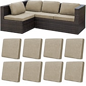 baratos Capa para Almofadas de Pátio-Conjunto de 8 capas elásticas para almofadas de pátio, capas impermeáveis de substituição para sofá externo. &amp;Capas protetoras para sofás, capas para almofadas de móveis de jardim, protetores de