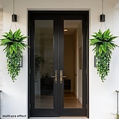 levne Umělé rostliny a zeleň-Bostonská kapradina, závěsná kombinace rostlin, umělé rostliny vyrobené z vysoce kvalitních materiálů odolných vůči UV záření, vhodné pro moderní svatební zahradní dekoraci