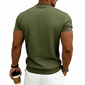 billige grunnleggende t-skjorter-Herre Vaffel T-skjorte T skjorte Kortermet skjorte T-skjorte Kortermet Crew-hals Sommer Vår Helfarge Gatemote Stilfull Sportslig Jacquard Daglig utendørs Feriereise Hvit Svart Mørkegrå Topp T-skjorte