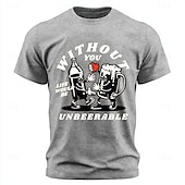  T-shirt homme « Sans toi, la vie serait insupportable » (délavé à l'acide, jeu de mots sur la bière, style rétro, dessin animé, manches courtes, coupe classique, col rond, idéal pour les soirées et