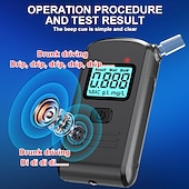 economico Sicurezza e protezione dell'auto-Etilometro digitale professionale portatile, tester di alcol ad alta precisione per uso personale, risultati accurati del tasso alcolemico con display LCD, 3 unità di misura %alcolemia g/l mg/l