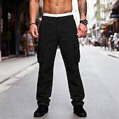 abordables Pantalons Cargo-Homme Pantalons Cargo Pantalons Pantalon tactique Pantalons de Travail Pantalon de randonnée Taille Élastique Multi-poches Poche à Rabat Uni Confort Portable Occasionnel Quotidien Extérieur Vacances